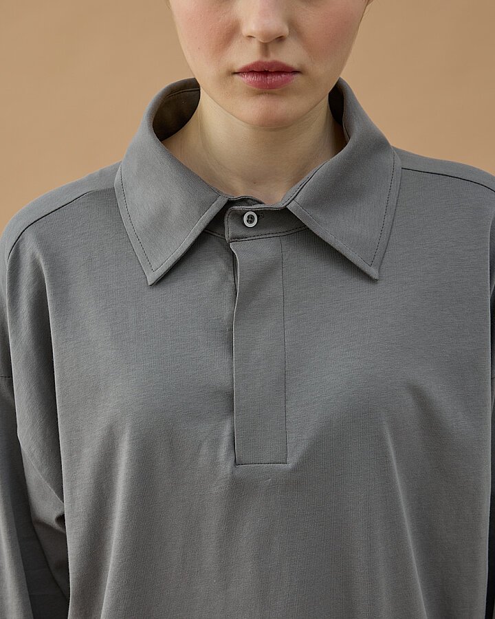 Süprem Polo Yaka Tshirt Gri - Aybikestil (1)