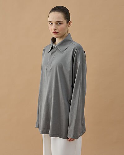 Süprem Polo Yaka Tshirt Gri 