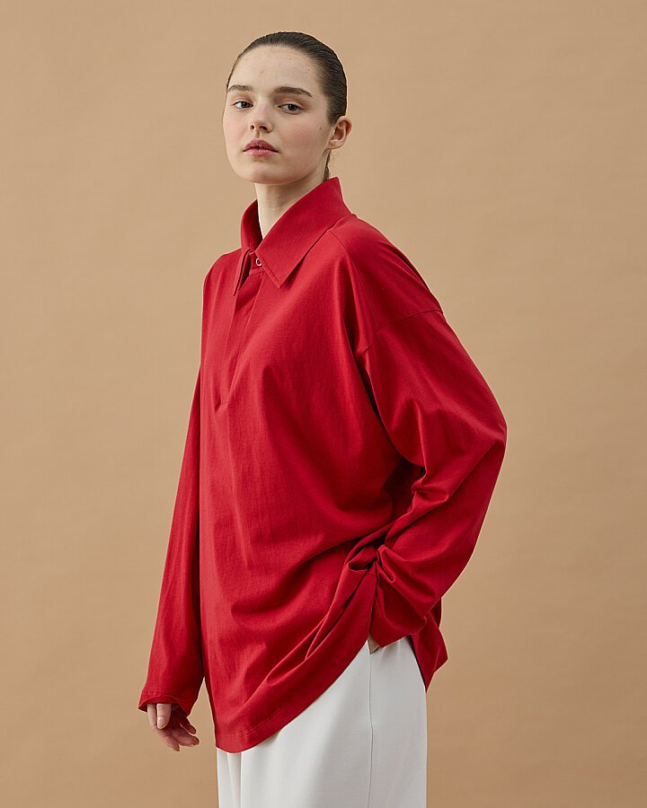 Süprem Polo Yaka Tshirt Kırmızı - Aybikestil (1)