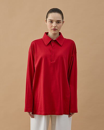 Süprem Polo Yaka Tshirt Kırmızı 