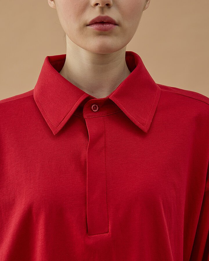 Süprem Polo Yaka Tshirt Kırmızı - Aybikestil (1)