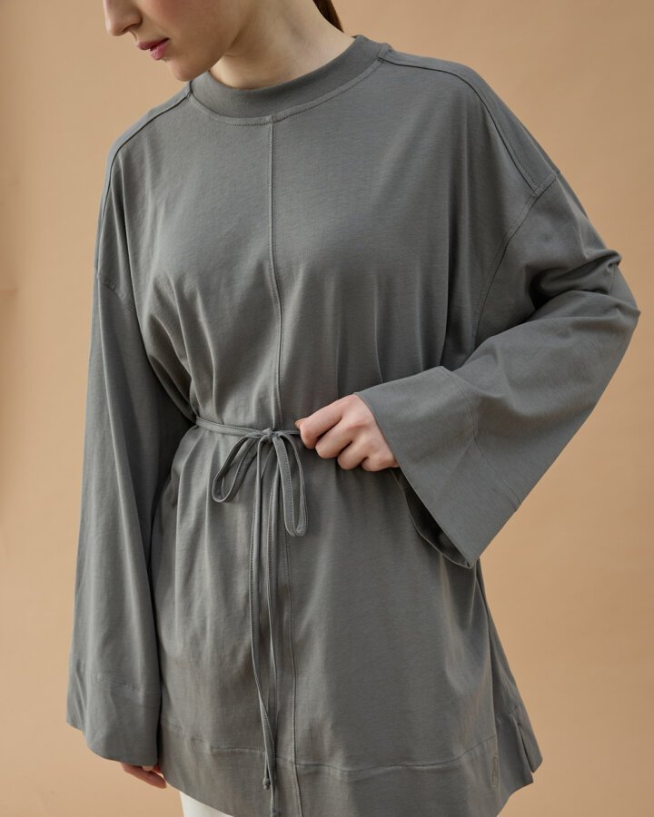 Süprem Pure Kesikli Tunik Gri - Aybikestil (1)