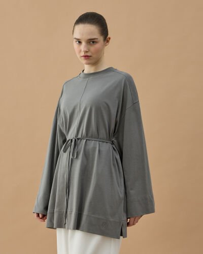 Süprem Pure Kesikli Tunik Gri 