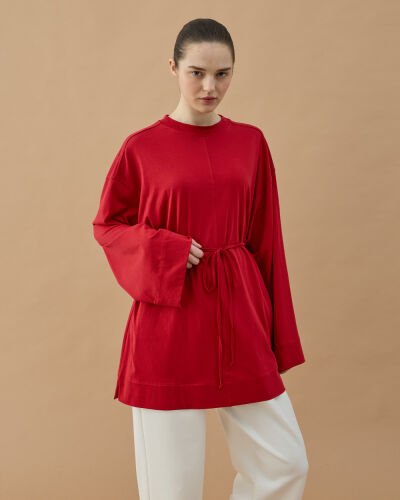 Süprem Pure Kesikli Tunik Kırmızı 