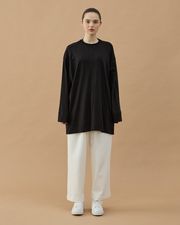 Süprem Pure Kesikli Tunik Siyah - Aybikestil (1)