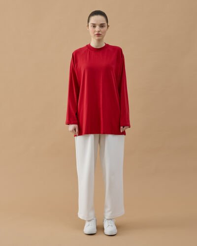 Süprem Relax Bluz Kırmızı - Aybikestil (1)