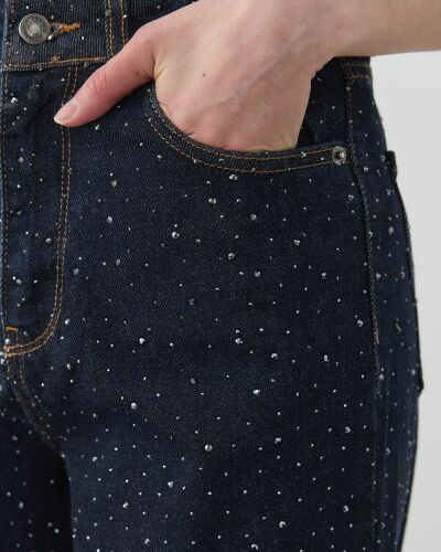 Taşlı Baggy Fit Jean Lacivert - Aybikestil (1)