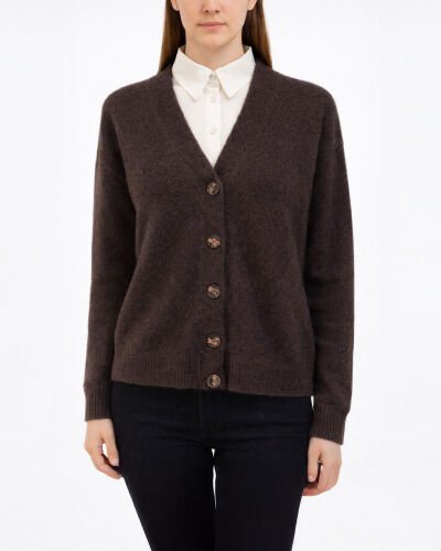 Triko Düğmeli Hırka Acı Kahve - Aybikestil