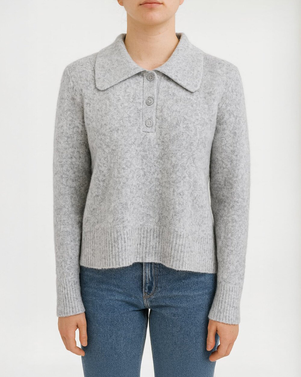 Triko Polo Yaka Kazak Gri - Aybikestil