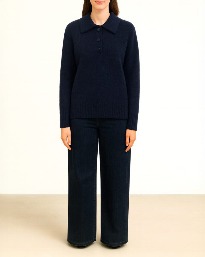 Triko Polo Yaka Kazak Lacivert - Aybikestil (1)