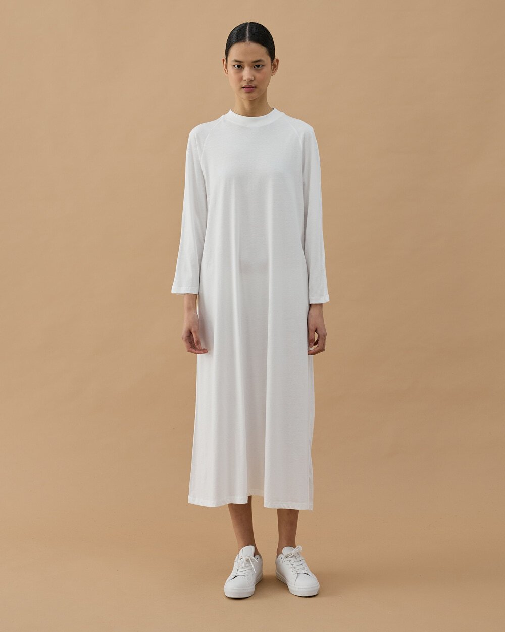 Uzun Kollu Elbise Astarı Beyaz - Aybikestil