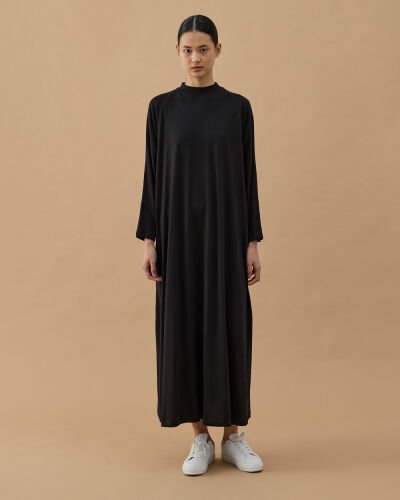 Uzun Kollu Elbise Astarı Siyah 