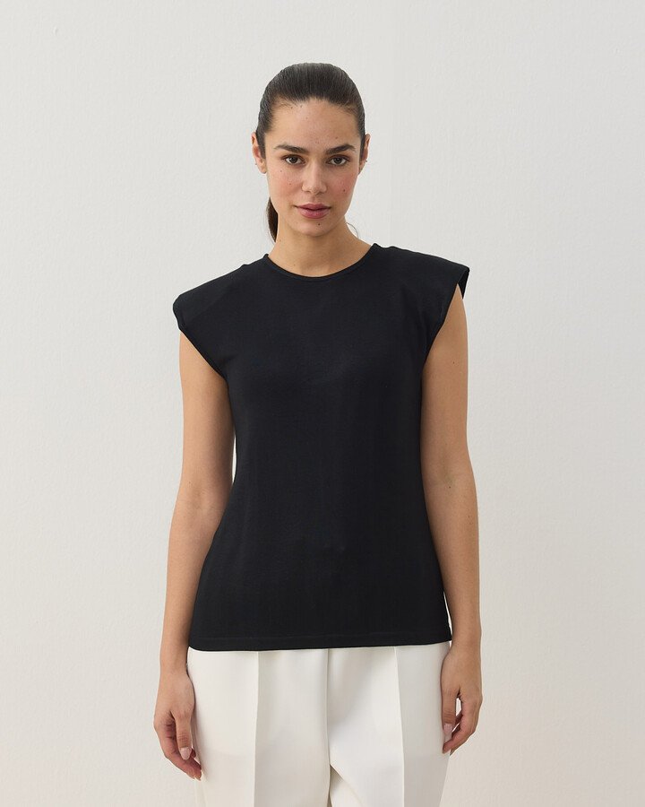 Vatkalı Kolsuz Body Siyah