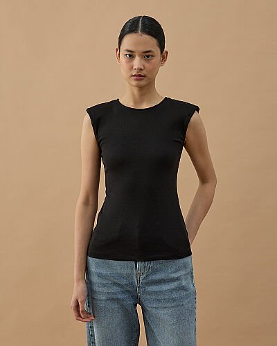 Vatkalı Kolsuz Body Siyah 