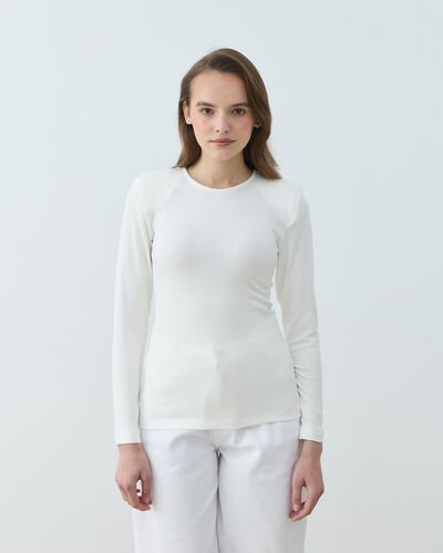 Vatkalı Uzun Kollu Body Beyaz 