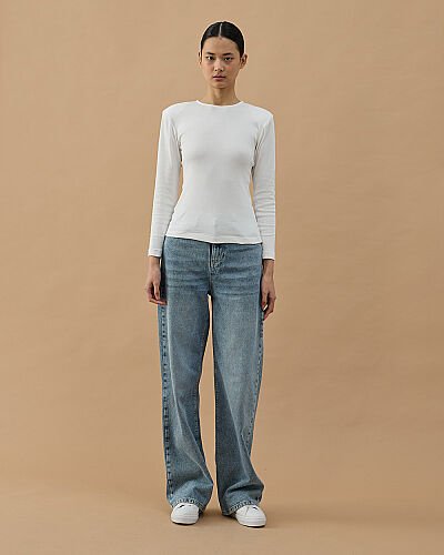 Vatkalı Uzun Kollu Body Ekru - Aybikestil (1)