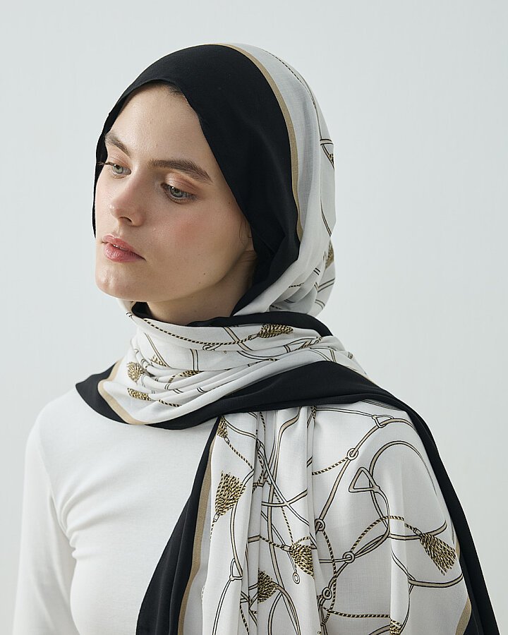 Viskon Şal Fringe Ekru - Aybikestil (1)