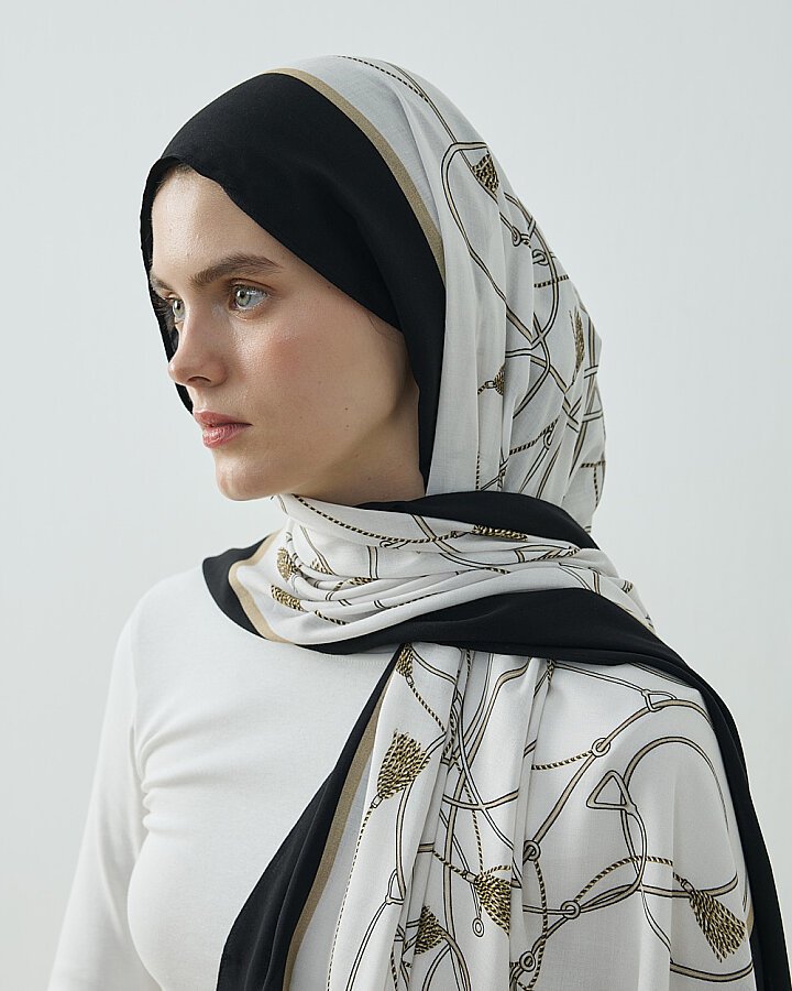 Viskon Şal Fringe Ekru - Aybikestil (1)