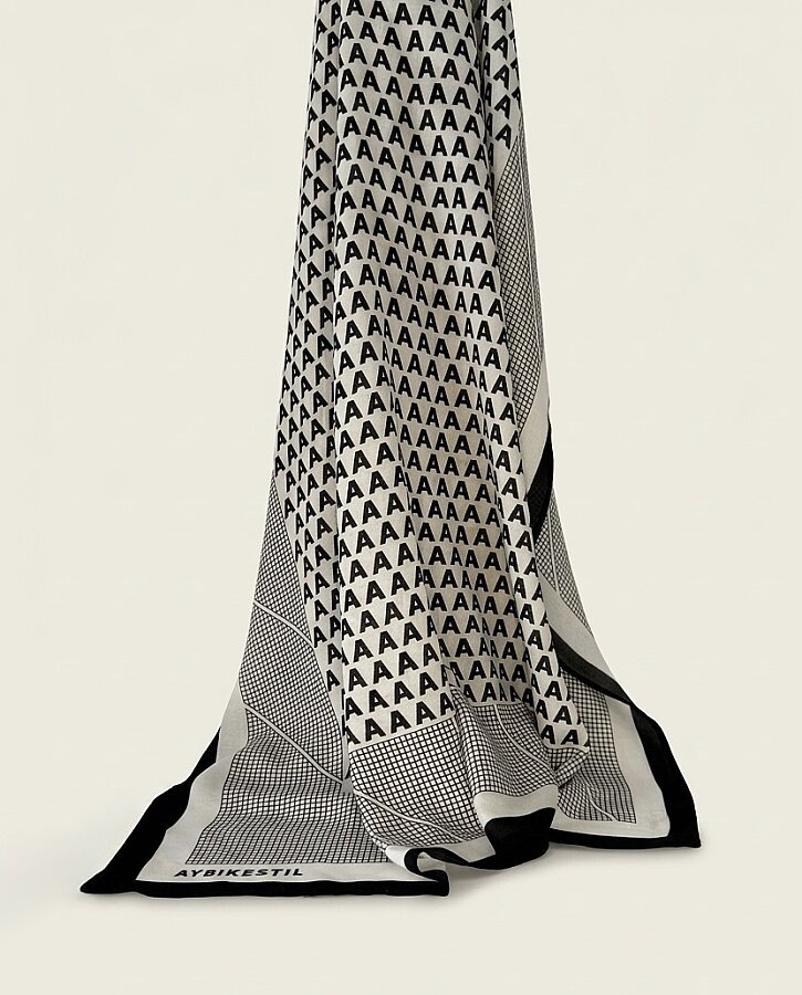 Viskon Şal Letter Siyah - Aybikestil (1)