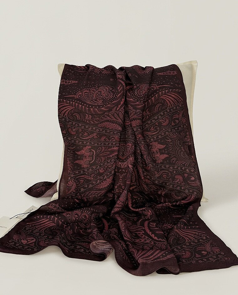 Viskon Şal Plum Ethnic Mürdüm - Aybikestil