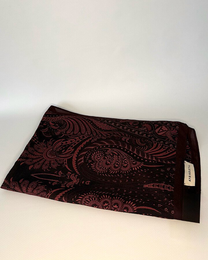 Viskon Şal Plum Ethnic Mürdüm - Aybikestil (1)