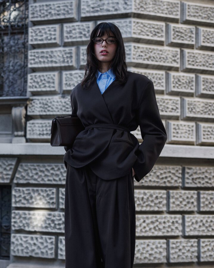 Yakasız Blazer Ceket Acı Kahve - Aybikestil (1)