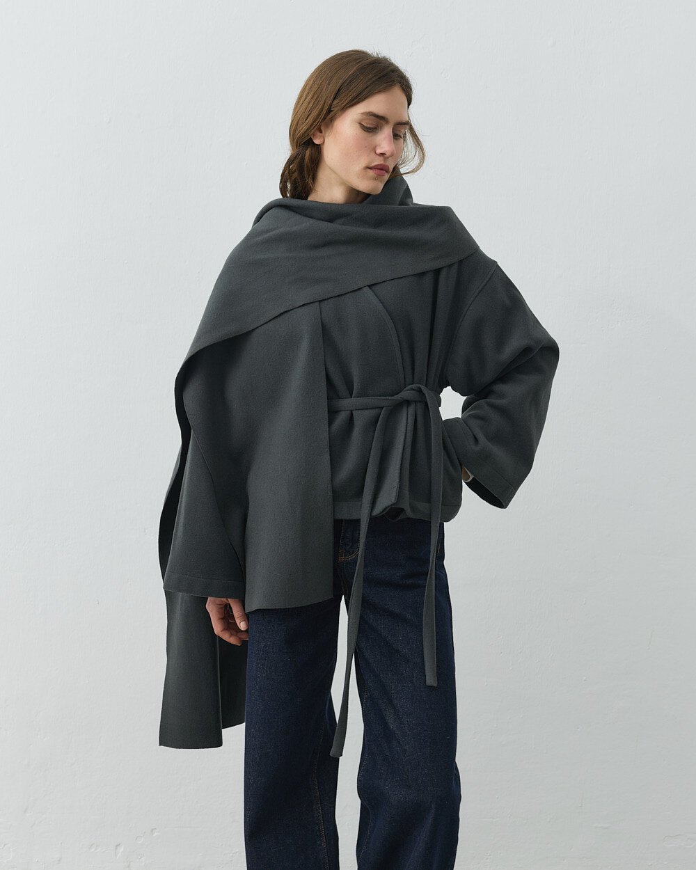 Yün Seyyar Atkılı Kısa Kaban Yeşil - Aybikestil