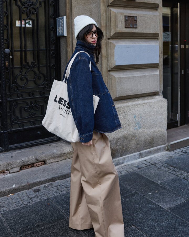 Unisex Çift Cepli Jean Ceket Mavi - Aybikestil (1)