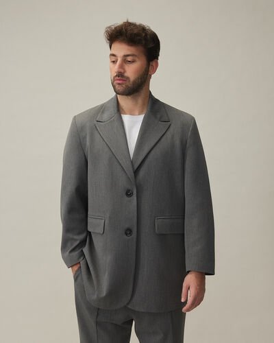 Erkek Oversize Dad Blazer Ceket Antrasit 