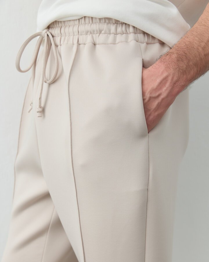 Erkek Puf Lastikli Cepli Havuç Kesim Pantolon Bej - Aybikestil (1)
