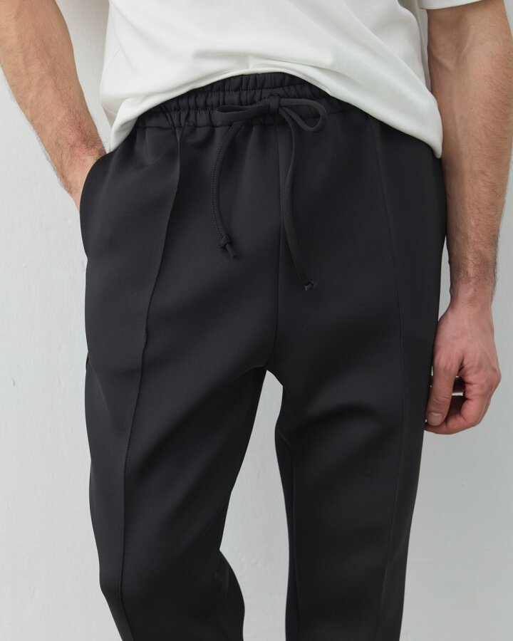 Erkek Puf Lastikli Cepli Havuç Kesim Pantolon Siyah - Aybikestil (1)