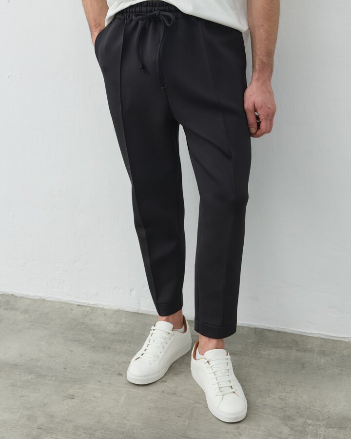 Erkek Puf Lastikli Cepli Havuç Kesim Pantolon Siyah - Aybikestil (1)