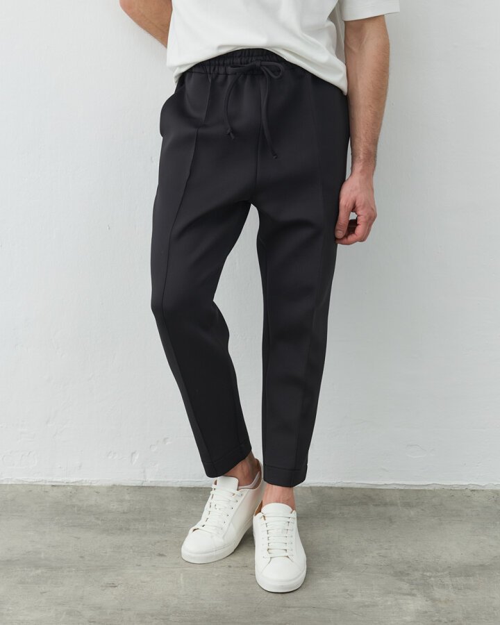 Erkek Puf Lastikli Cepli Havuç Kesim Pantolon Siyah - Aybikestil