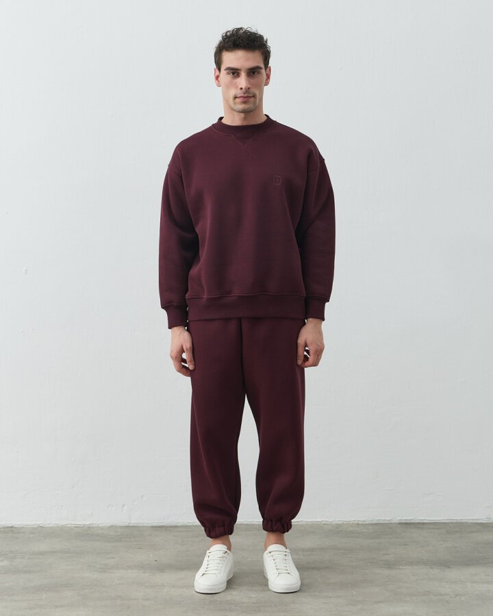 Erkek Şardonlu Üç İplik Must Have Sweat Bordo - Aybikestil (1)