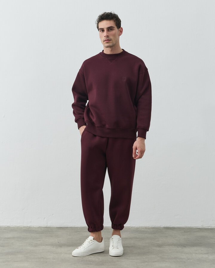 Erkek Şardonlu Üç İplik Must Have Sweat Bordo - Aybikestil (1)