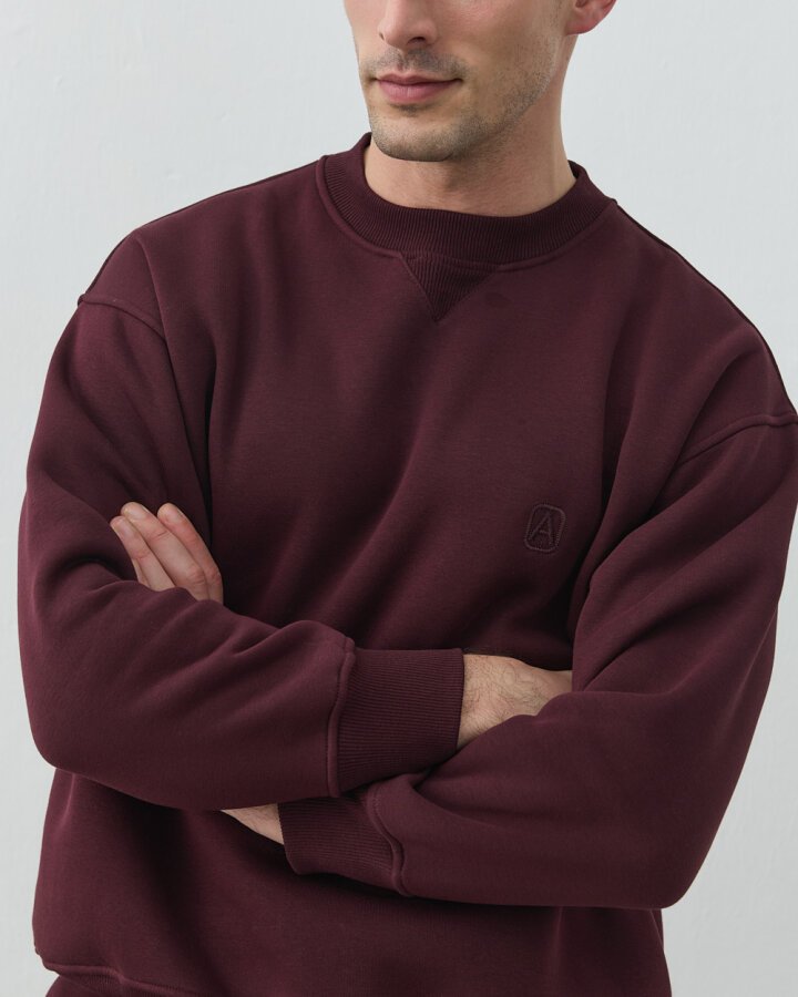 Erkek Şardonlu Üç İplik Must Have Sweat Bordo - Aybikestil (1)