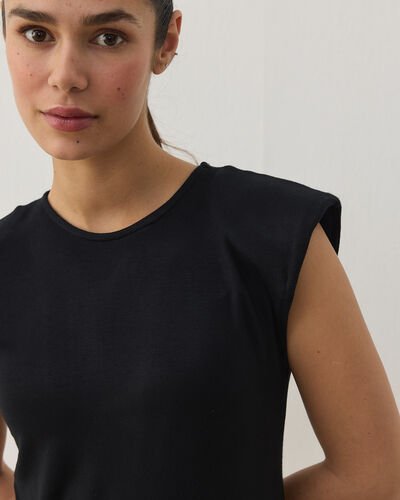 Vatkalı Kolsuz Body Siyah - Aybikestil (1)