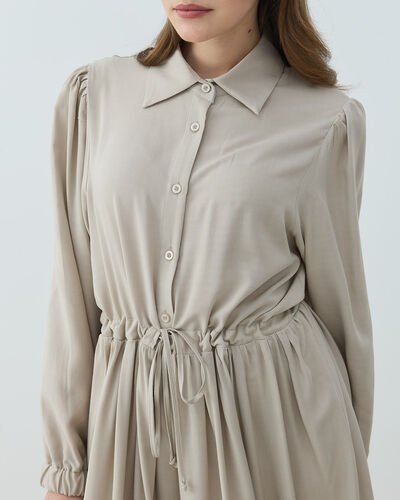 Viskon Cici Elbise Bej - Aybikestil (1)