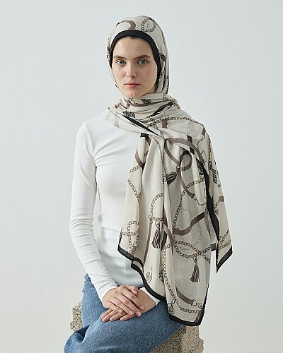 Viskon Şal Tassel Bej - Aybikestil (1)