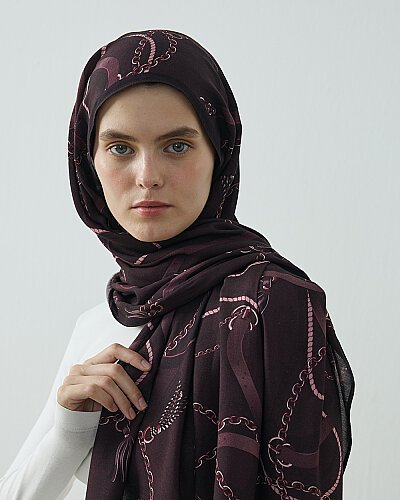 Viskon Şal Tassel Mürdüm - Aybikestil (1)