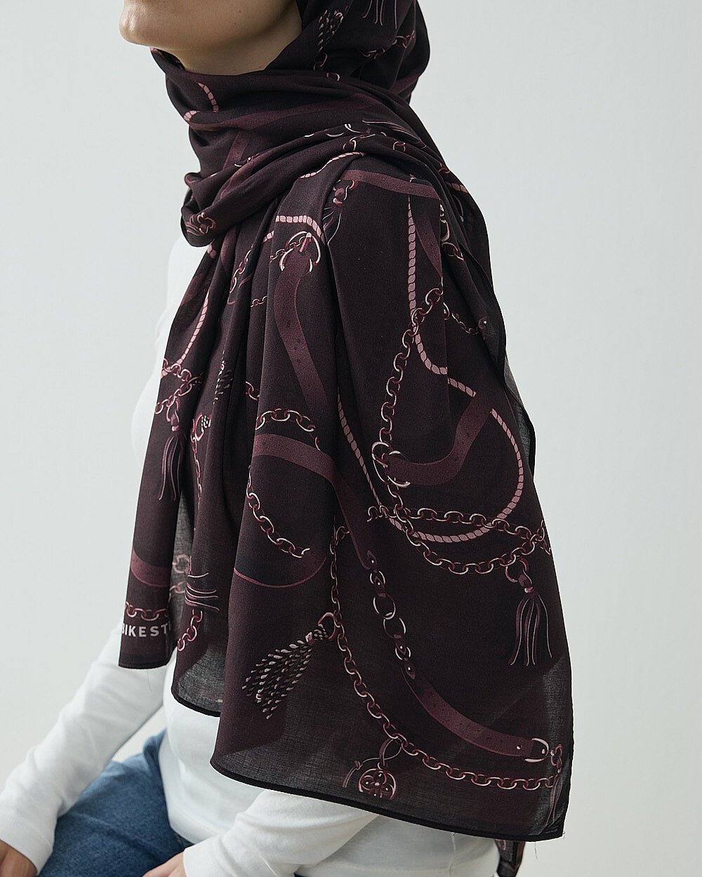 Viskon Şal Tassel Mürdüm - Aybikestil