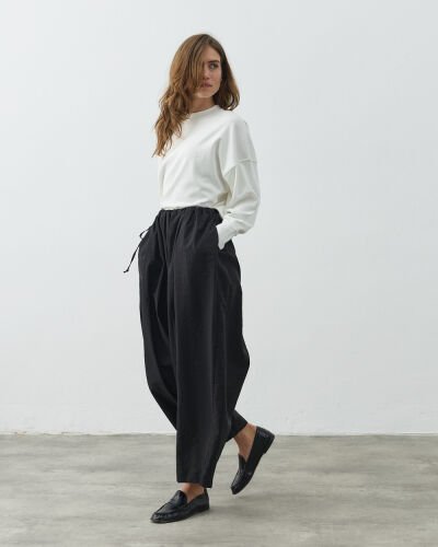 Crash Yandan Ayarlanan Pantolon Siyah - Aybikestil (1)