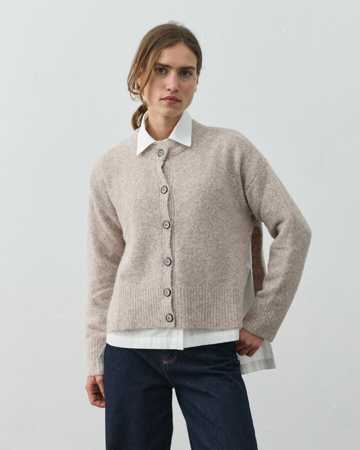 Yandan Yırtmaçlı Hırka Vizon - Aybikestil (1)