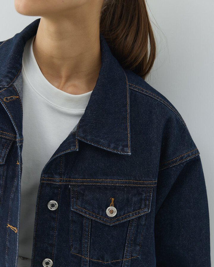 Yarasa Kol Kısa Jean Ceket Lacivert - Aybikestil (1)