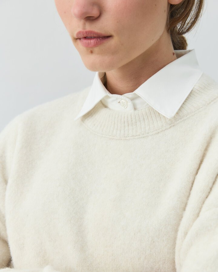 Yırtmaçlı Kazak Krem - Aybikestil (1)