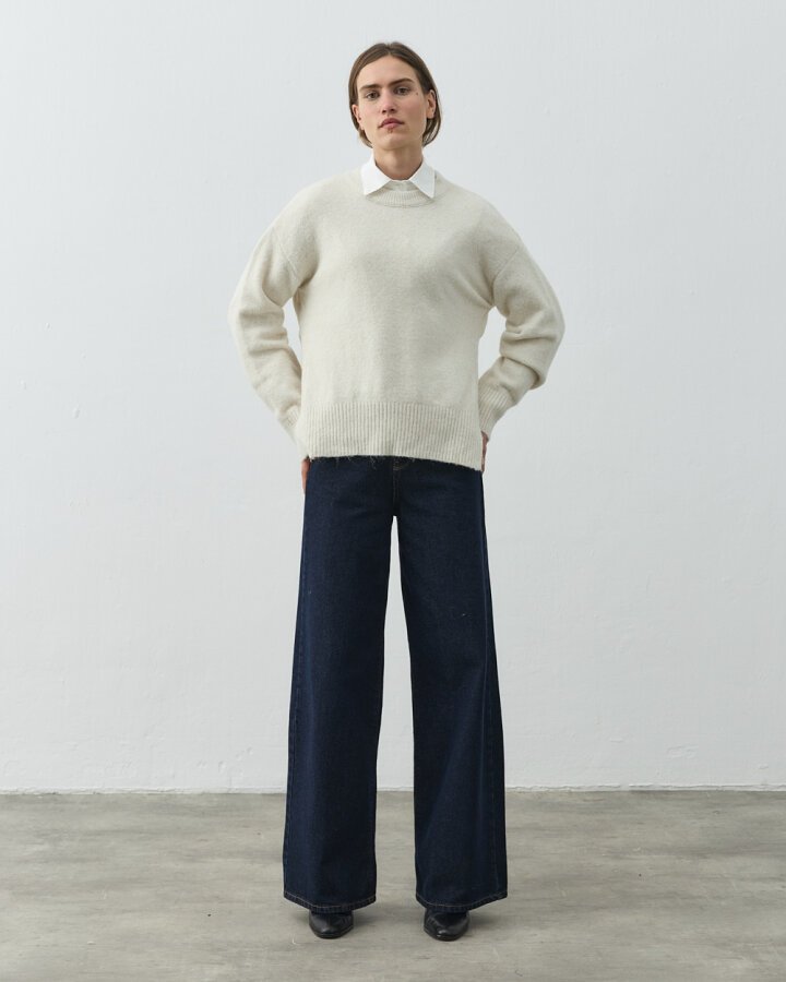 Yırtmaçlı Kazak Krem - Aybikestil (1)