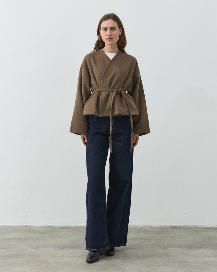 Yün Seyyar Atkılı Kısa Kaban Camel - Aybikestil (1)