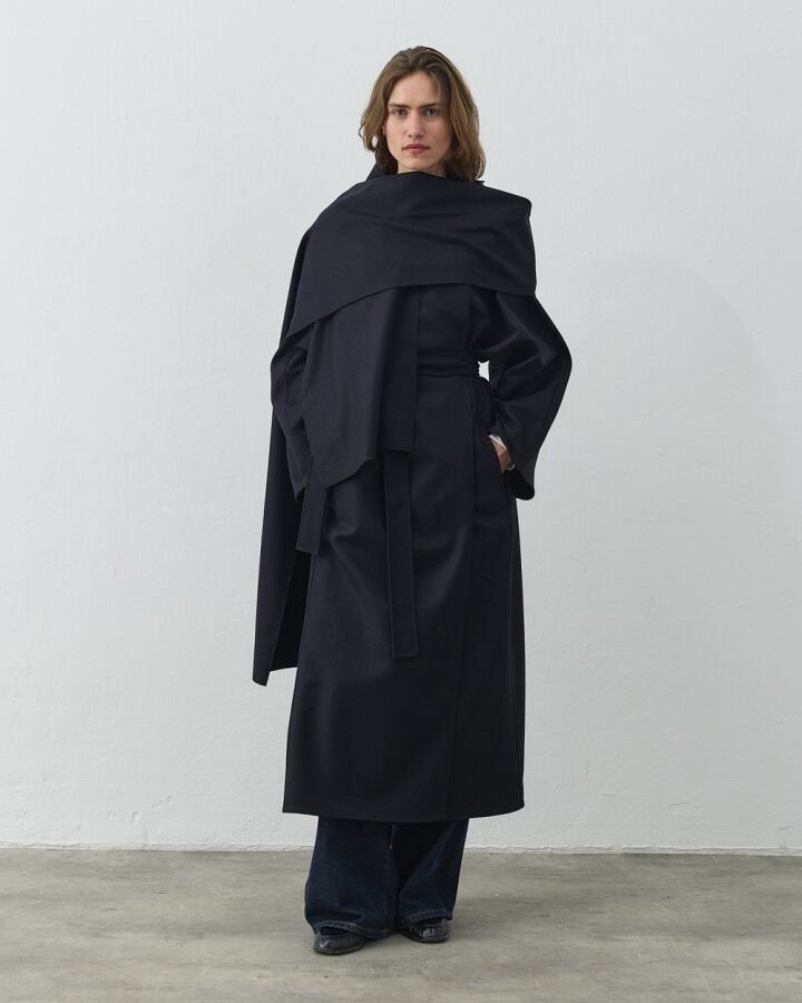 Yün Seyyar Atkılı Uzun Massi Kaban Lacivert - Aybikestil (1)