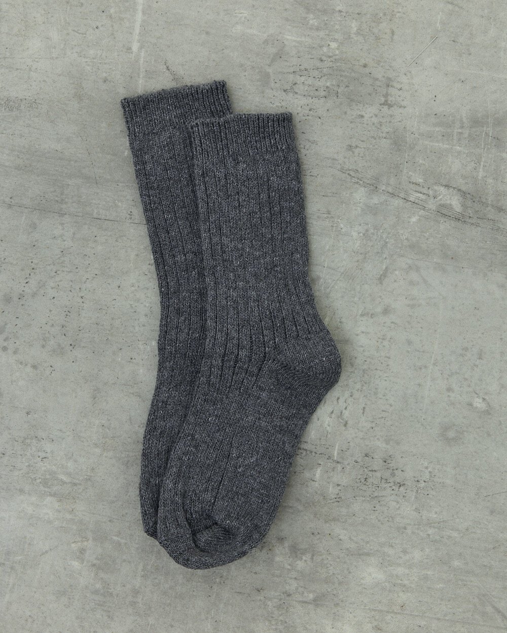 Yünlü Kaşmir Fitilli Çorap Antrasit - 