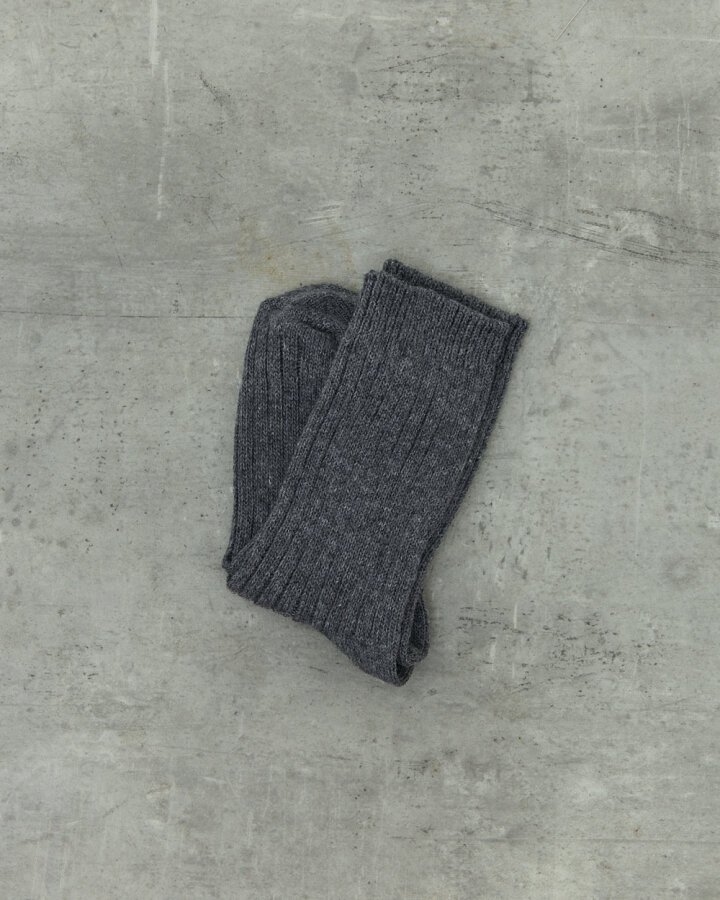 Yünlü Kaşmir Fitilli Çorap Antrasit - (1)